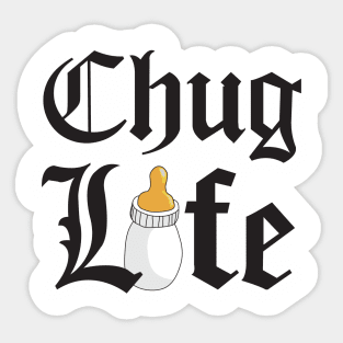 Chug Life White Sticker